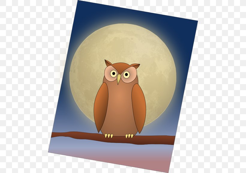 Owl Bird Moon Clip Art, PNG, 500x576px, Owl, Animal, Beak, Bird, Bird Of Prey Download Free