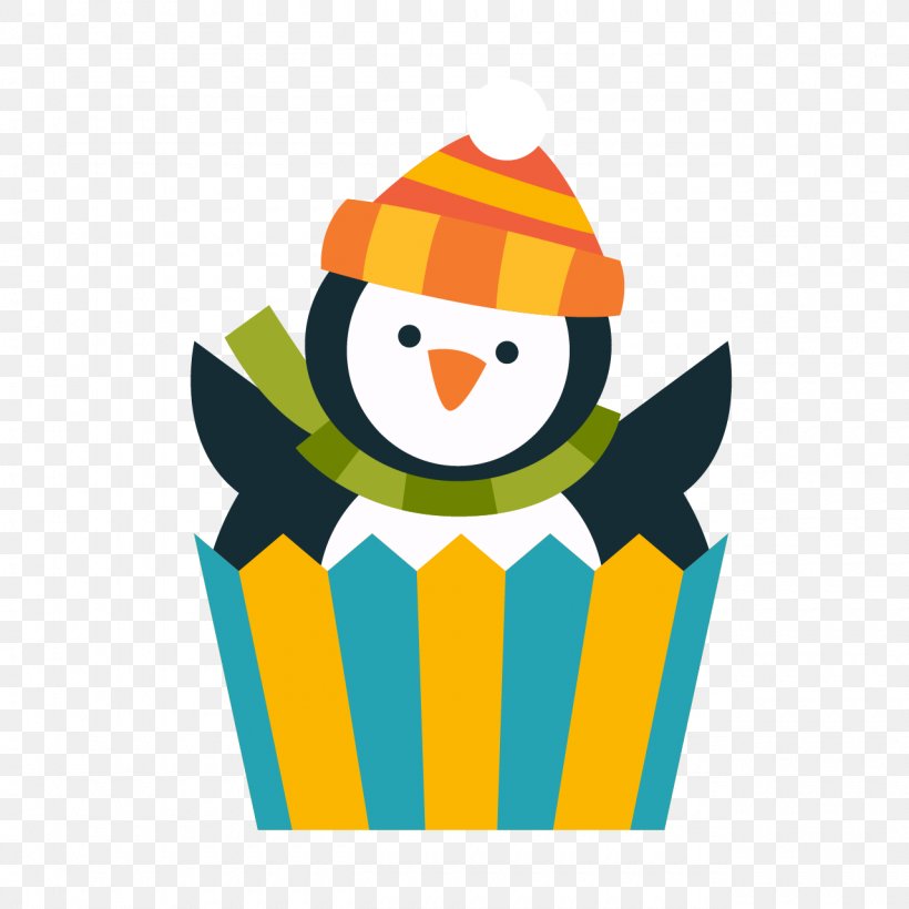 Penguin Christmas Day Cupcake Christmas Cake, PNG, 1280x1280px, Penguin, Art, Beak, Bird, Birthday Cake Download Free