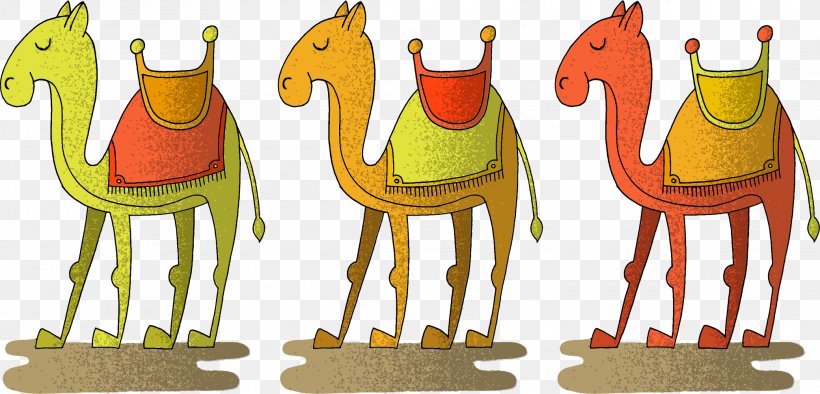 Camel Euclidean Vector Desert Illustration, PNG, 2080x1001px, Camel, Animation, Art, Camel Like Mammal, Camel Train Download Free