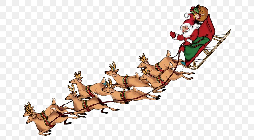Reindeer Santa Claus Rudolph Clip Art, PNG, 700x453px, Reindeer, Art,  Cartoon, Chariot, Christmas Download Free