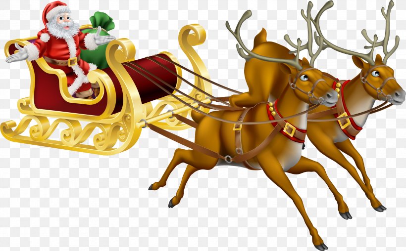Rudolph Santa Claus Reindeer Christmas, PNG, 3346x2074px, Rudolph, Chariot, Christmas, Christmas Decoration, Christmas Elf Download Free