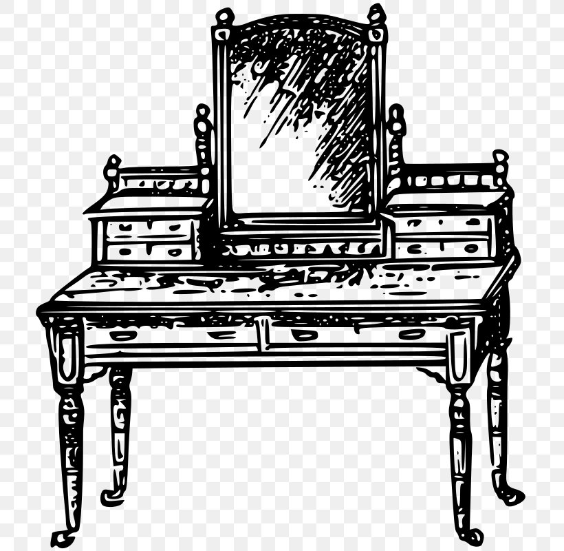 Table Antique Furniture Clip Art, PNG, 719x800px, Table, Antique Furniture, Bedroom Furniture Sets, Black And White, Chair Download Free