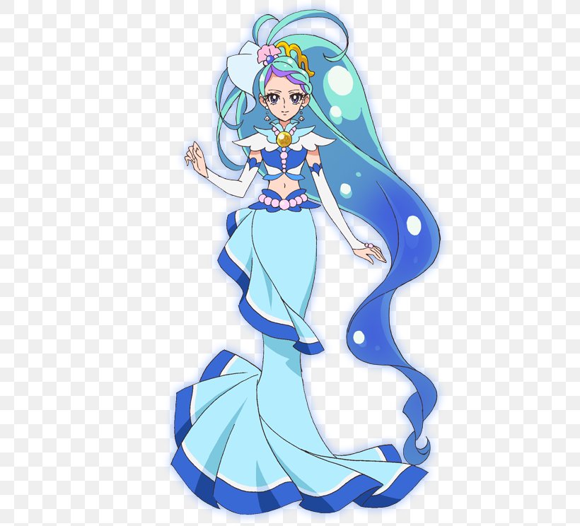 Cure Mermaid Cure Flora Pretty Cure Cure Twinkle Tsubomi Hanasaki, PNG, 491x744px, Watercolor, Cartoon, Flower, Frame, Heart Download Free