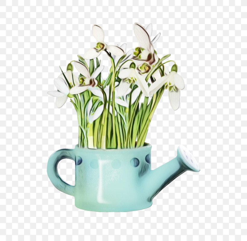 Flower Green Plant Snowdrop Flowerpot, PNG, 680x800px, Watercolor, Cut Flowers, Flower, Flowerpot, Galanthus Download Free
