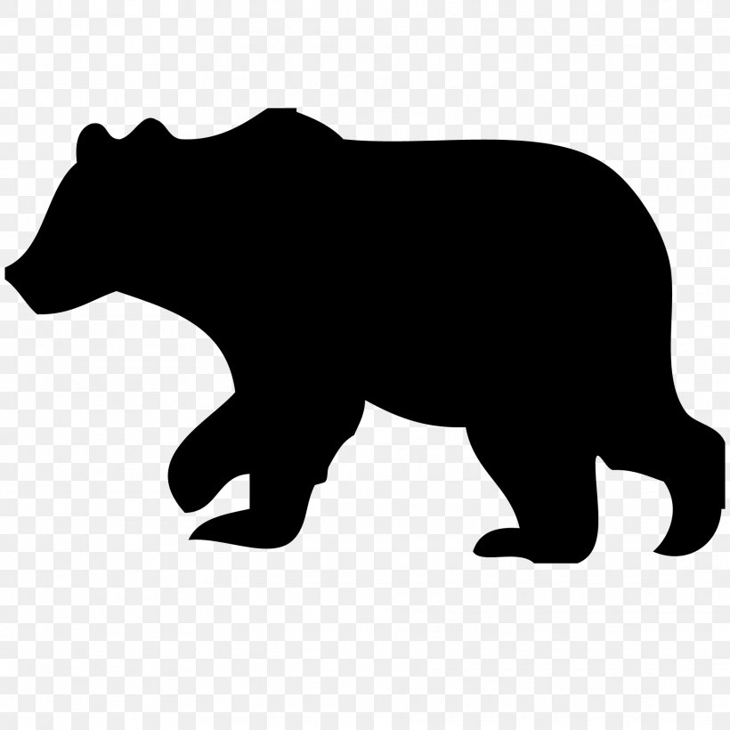 American Black Bear Silhouette Clip Art, PNG, 1869x1869px, American Black Bear, Bear, Black, Black And White, Carnivoran Download Free