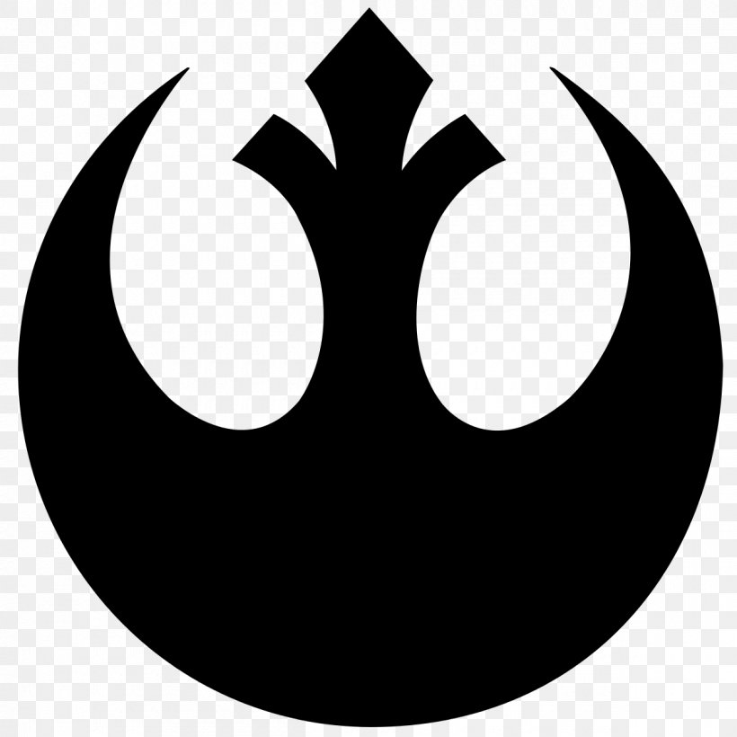 Rebel Alliance Star Wars Logo Wookieepedia Decal, PNG, 1200x1200px, Rebel Alliance, Blackandwhite, Crescent, Darth Vader, Decal Download Free