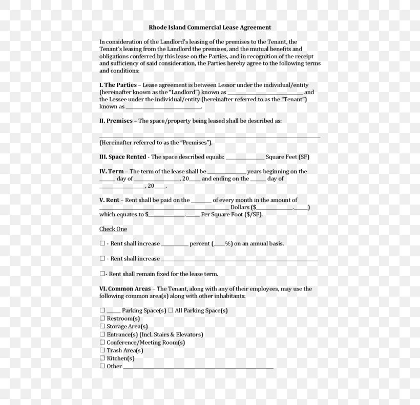 Rental Agreement Lease Contract Form Template, PNG, 612x792px, Rental Agreement, Area, Concurrent Estate, Contract, Deed Download Free