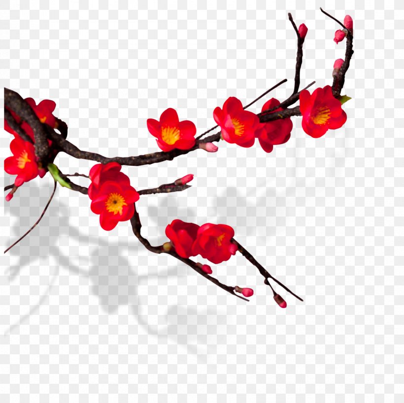 Chinese New Year Plum Blossom Red, PNG, 1181x1181px, Chinese New Year, Art, Bainian, Blossom, Branch Download Free