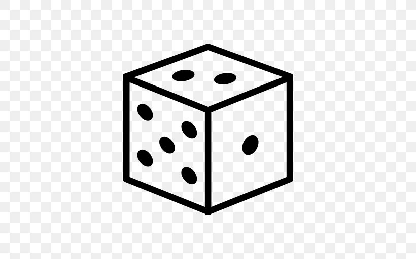 Dice Cube Gambling Game Clip Art, PNG, 512x512px, Dice, Area, Black, Black And White, Cube Download Free