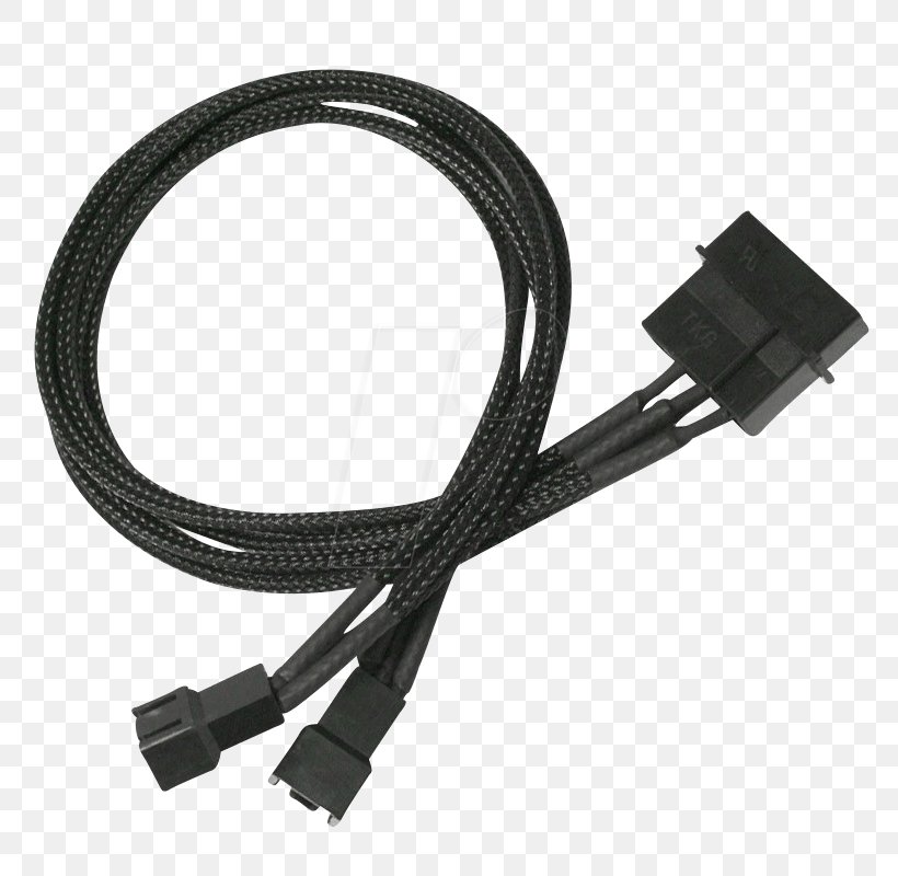Molex Connector Electrical Cable PCI Express Power Cable Computer Fan, PNG, 800x800px, Molex Connector, Adapter, Black, Cable, Computer Fan Download Free