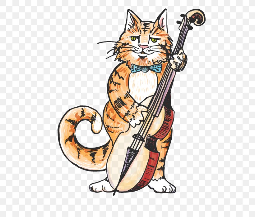 Cat Violin Dog Illustration Clip Art, PNG, 525x700px, Cat, Art, Bowed String Instrument, Canidae, Carnivoran Download Free