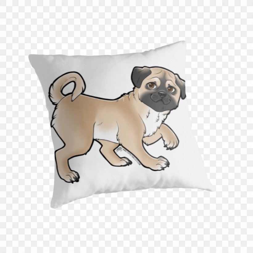 Pug Puppy Dog Breed Pillow Cushion, PNG, 875x875px, Watercolor, Cartoon, Flower, Frame, Heart Download Free