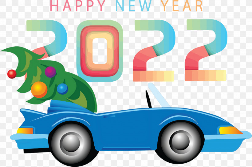 Happy 2022 New Year 2022 New Year 2022, PNG, 2999x1983px, Car, Cartoon, Meter, Model Car, Play Vehicle Download Free