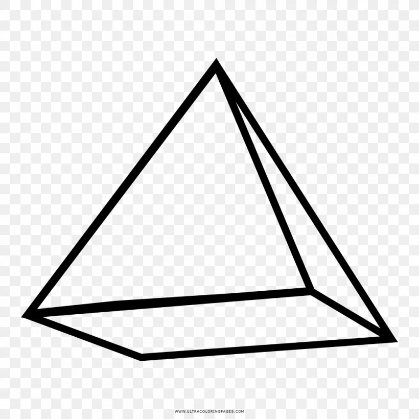 Pyramid Drawing Coloring Book Triangle Line, PNG, 1000x1000px, Pyramid, Area, Black And White, Coloring Book, Concept Download Free