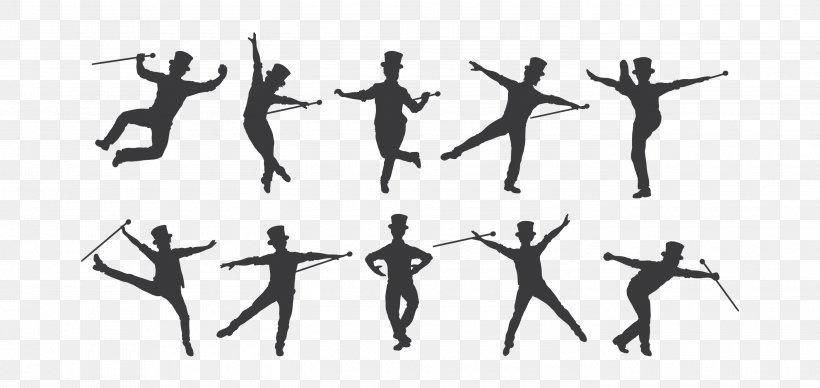 Silhouette Tap Dance Drawing, PNG, 2800x1325px, Silhouette, Arm, Art, Ballet, Black And White Download Free