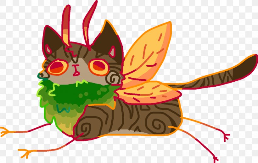 Butterfly Illustration Clip Art Insect Cat, PNG, 1024x651px, Butterfly, Art, Cat, Character, Fiction Download Free