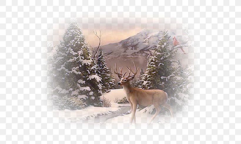 Christmas Day Painting Greeting & Note Cards Image GIF, PNG, 655x491px, Christmas Day, Antler, Art, Canvas Print, Christmas Card Download Free