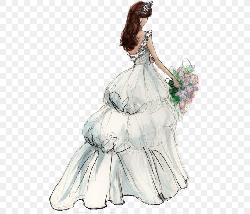 Wedding Invitation Bride Wedding Dress, PNG, 498x700px, Watercolor, Cartoon, Flower, Frame, Heart Download Free