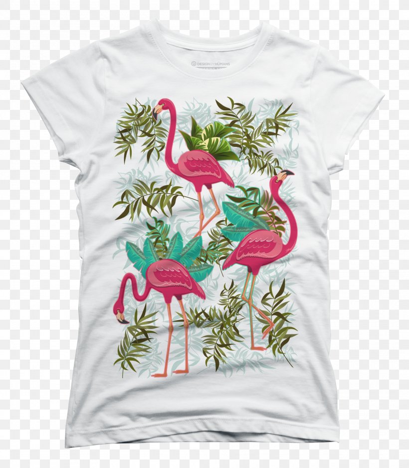 Printed T-shirt Flamingo Top, PNG, 2100x2400px, Tshirt, Beak, Bird, Blouse, Bluza Download Free