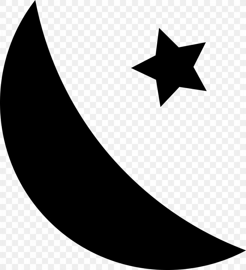 Star And Crescent Star And Crescent Moon Clip Art, PNG, 2186x2400px, Star, Black And White, Crescent, Lunar Eclipse, Lunar Phase Download Free