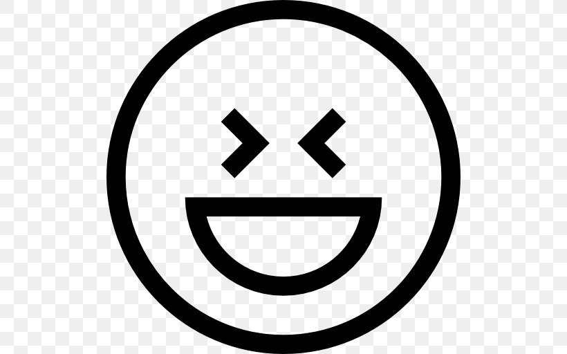 Emoticon Laughter, PNG, 512x512px, Emoticon, Area, Black And White, Emoji, Emojipedia Download Free