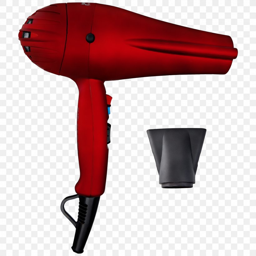 Hair Dryer Red Home Appliance, PNG, 1500x1500px, Watercolor, Hair Dryer, Home Appliance, Paint, Red Download Free