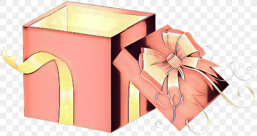 Pink Ribbon Box Clip Art, PNG, 3000x1593px, Pop Art, Box, Pink, Retro, Ribbon Download Free