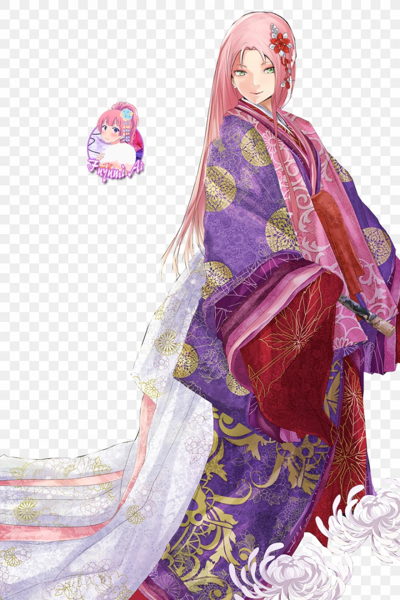 Sakura Haruno Kakashi Hatake Sasuke Uchiha Kimono Naruto, PNG, 900x1350px, Watercolor, Cartoon, Flower, Frame, Heart Download Free