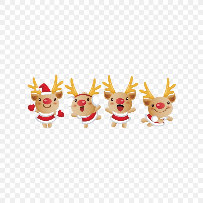 Reindeer Santa Claus Christmas Cartoon, PNG, 1200x1200px, Reindeer, Antler, Cartoon, Christmas, Christmas Card Download Free