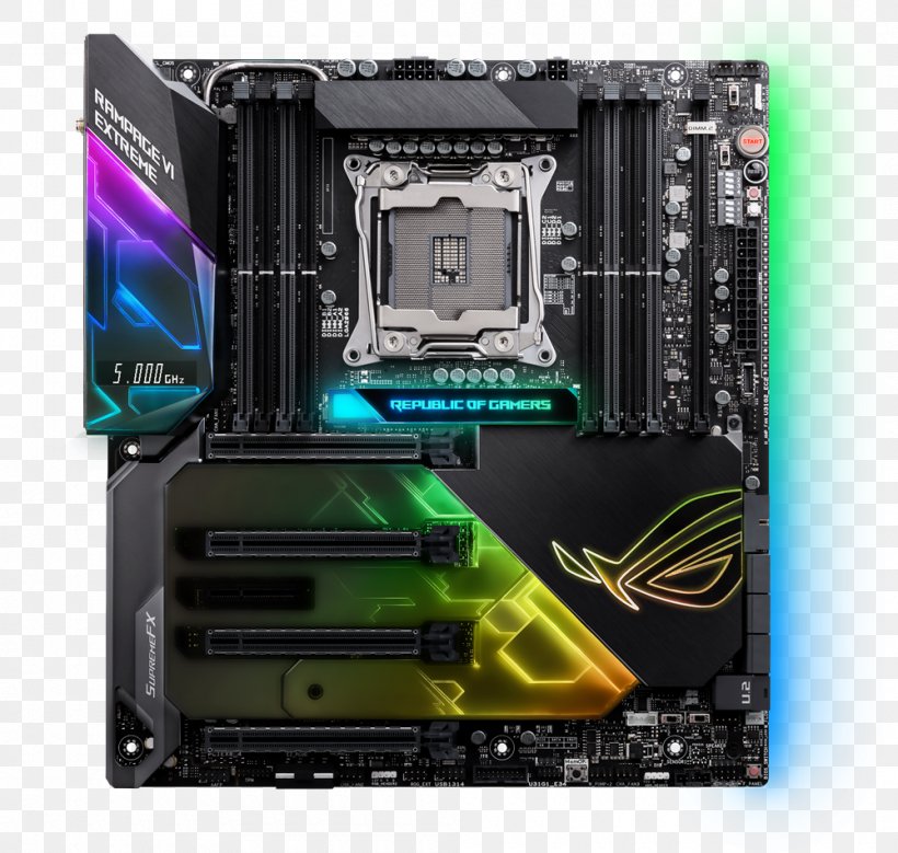 Intel X299 LGA 2066 ROG GAMING MOTHERBOARD ROG RAMPAGE VI APEX Socket AM4, PNG, 1000x950px, Intel X299, Asus, Atx, Computer Accessory, Computer Case Download Free