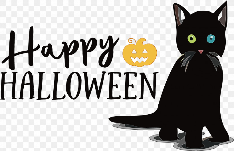 Cat Kitten Black Cat Winter Grip Schneestiefel Unisex Braun Größe 36 Snout, PNG, 2968x1924px, Happy Halloween, Black Cat, Cartoon, Cat, Catlike Download Free