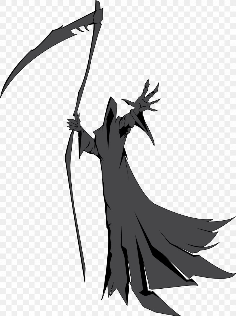 Death Silhouette Drawing, PNG, 1716x2297px, Death, Azrael, Beak, Bird, Black And White Download Free