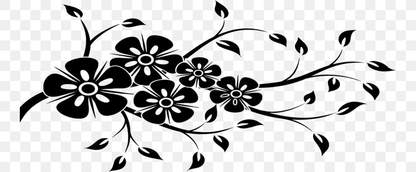 Flower Line Art, PNG, 742x340px, Floral Design, Blackandwhite, Branch, Flower, Leaf Download Free