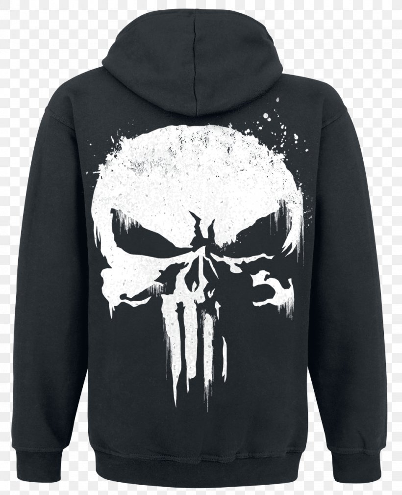 Punisher Marvel Comics Hoodie Black Panther Wakanda, PNG, 975x1200px, Watercolor, Cartoon, Flower, Frame, Heart Download Free