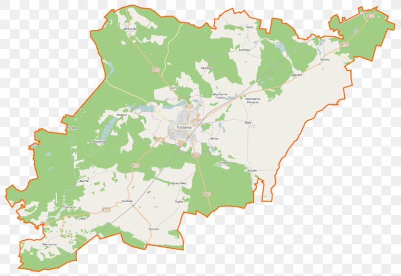 Runowo, Czarnków-Trzcianka County Radolin, Greater Poland Voivodeship Łomnica, Czarnków-Trzcianka County Niekursko, PNG, 1200x827px, Map, Area, Ecoregion, Greater Poland Voivodeship, World Download Free