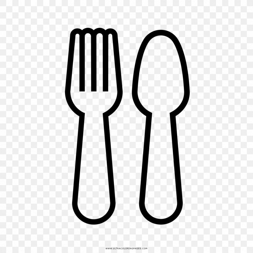 Cutlery Drawing Coloring Book Kitchen, PNG, 1000x1000px, Cutlery, Black And White, Coloring Book, Drawing, Fork Download Free