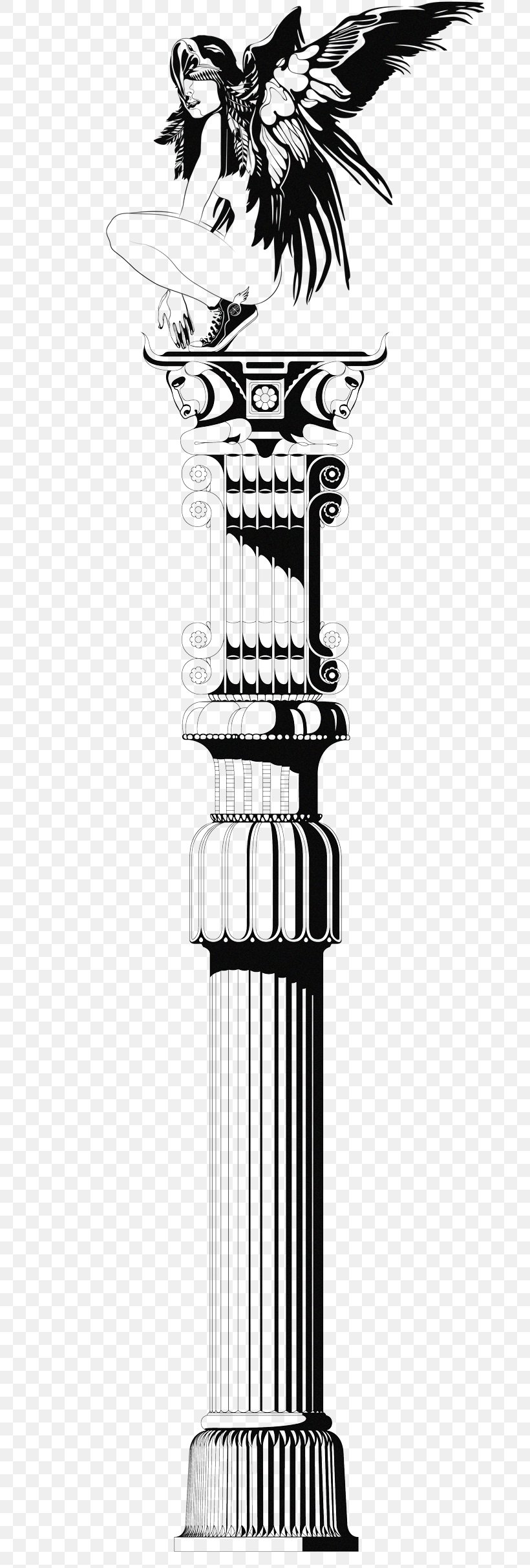 Column Portfoolio Black And White Persepolis Illustration, PNG, 700x2425px, Column, Black And White, Career Portfolio, Charisma, Contrast Download Free