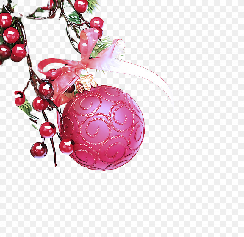 Christmas Ornament, PNG, 2032x1968px, Pink, Christmas Ornament, Fruit, Jewellery, Magenta Download Free