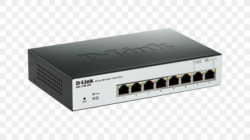 Network Switch Power Over Ethernet D-Link DGS-1100-08 Gigabit Ethernet, PNG, 1664x936px, Network Switch, Computer Network, Dlink, Dlink Canada Inc, Dlink Dgs110008 Download Free