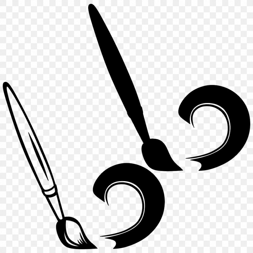 Paintbrush Clip Art, PNG, 1024x1024px, Paintbrush, Black And White, Brush, Drawing, Palette Download Free