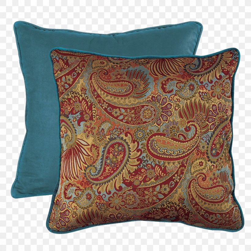 Paisley Throw Pillows Bedding Cushion, PNG, 1000x1000px, Paisley, Bedding, Bedroom, Color, Comforter Download Free