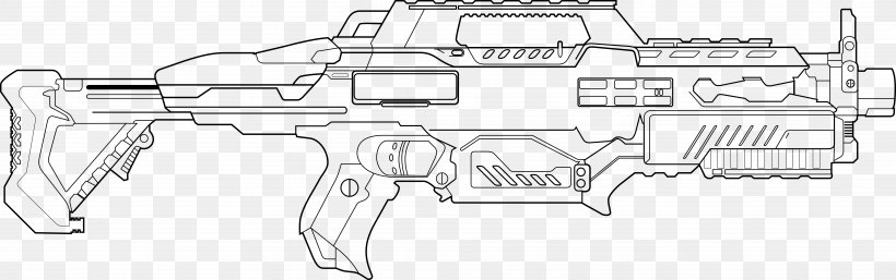 Nerf Blaster Firearm Gun Barrel Coloring Book, PNG, 7714x2426px, Watercolor, Cartoon, Flower, Frame, Heart Download Free
