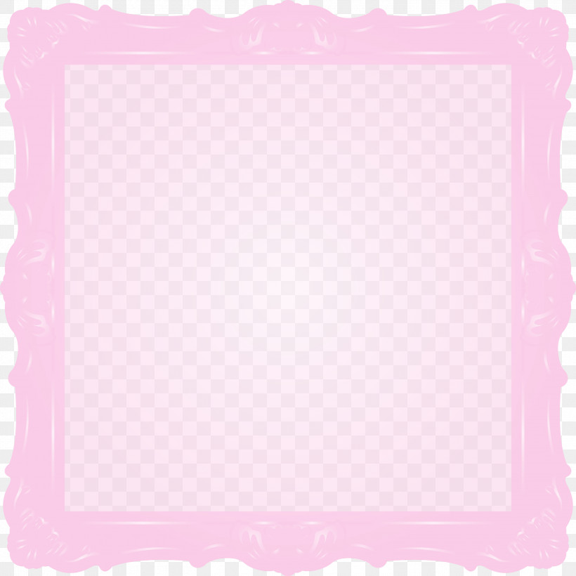 Pink Rectangle Pattern, PNG, 3000x3000px, Square Frame, Paint, Pink, Rectangle, Watercolor Download Free