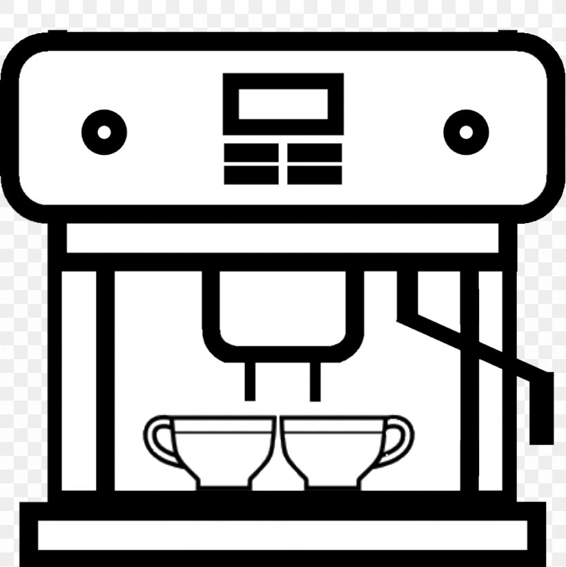 Coffeemaker Espresso, PNG, 885x887px, Coffee, Area, Black, Black And White, Cafeteira Download Free