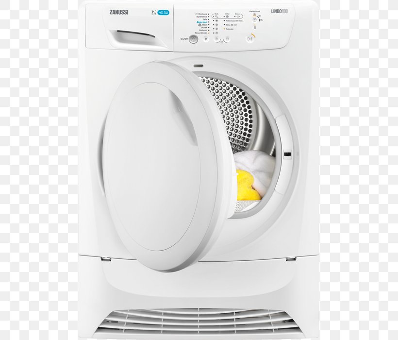 Clothes Dryer Zanussi 7kg Condenser Freestanding Dryer Zanussi 7kg Condenser Freestanding Dryer Washing Machines, PNG, 700x700px, Clothes Dryer, Condenser, Freezers, Heat Pump, Home Appliance Download Free