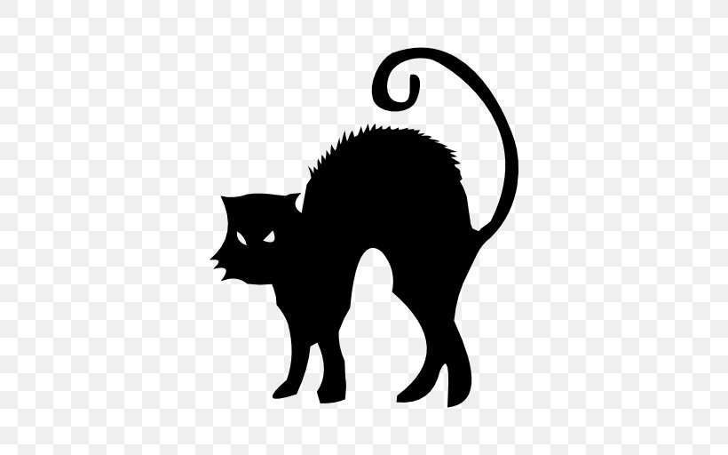 Black Cat Kitten Halloween, PNG, 512x512px, Cat, Black, Black And White, Black Cat, Carnivoran Download Free