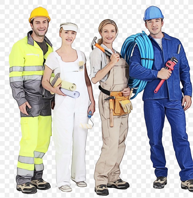 Blue-collar Worker Construction Worker Personal Protective Equipment Workwear Engineer, PNG, 1560x1602px, Watercolor, Bluecollar Worker, Construction Worker, Engineer, Headgear Download Free