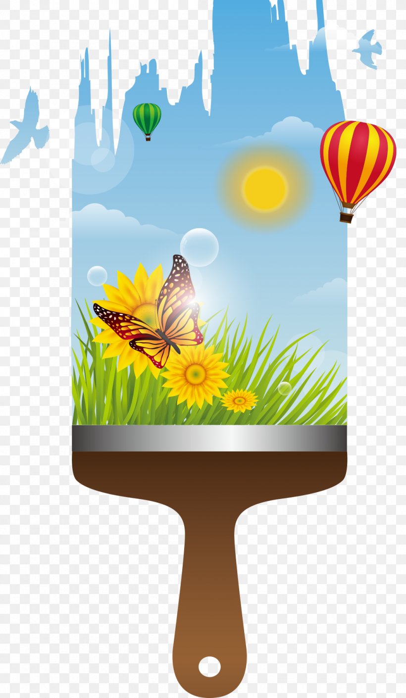 Paintbrush, PNG, 1056x1817px, Paint, Art, Brush, Butterfly, Creativity Download Free