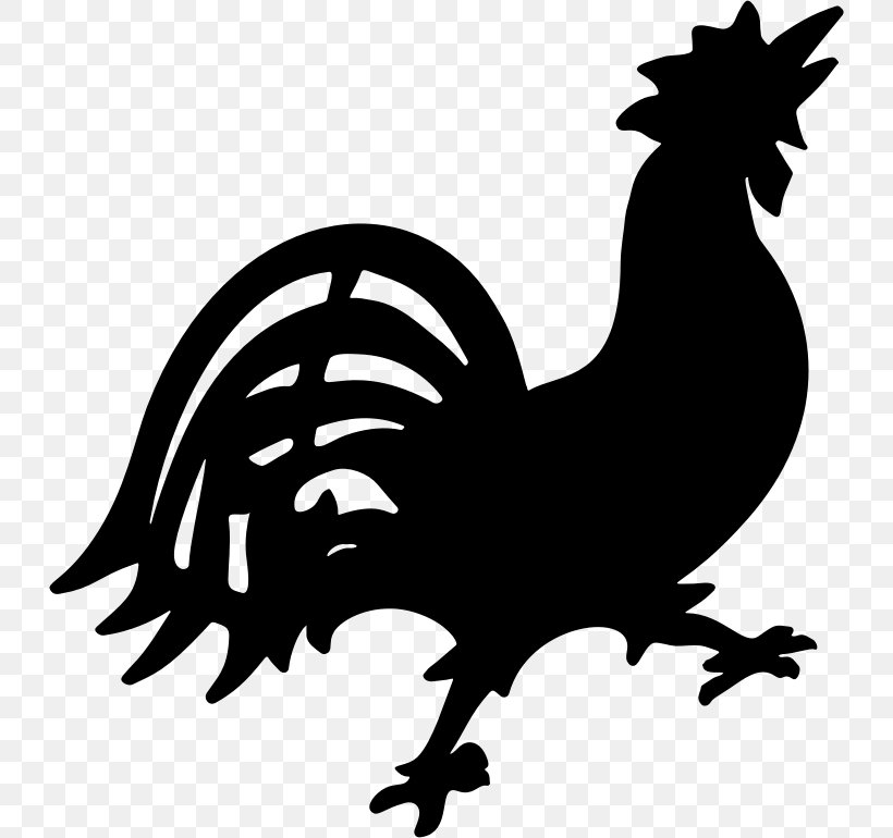 Rooster Silhouette Clip Art, PNG, 730x770px, Rooster, Autocad Dxf, Beak, Bird, Black And White Download Free