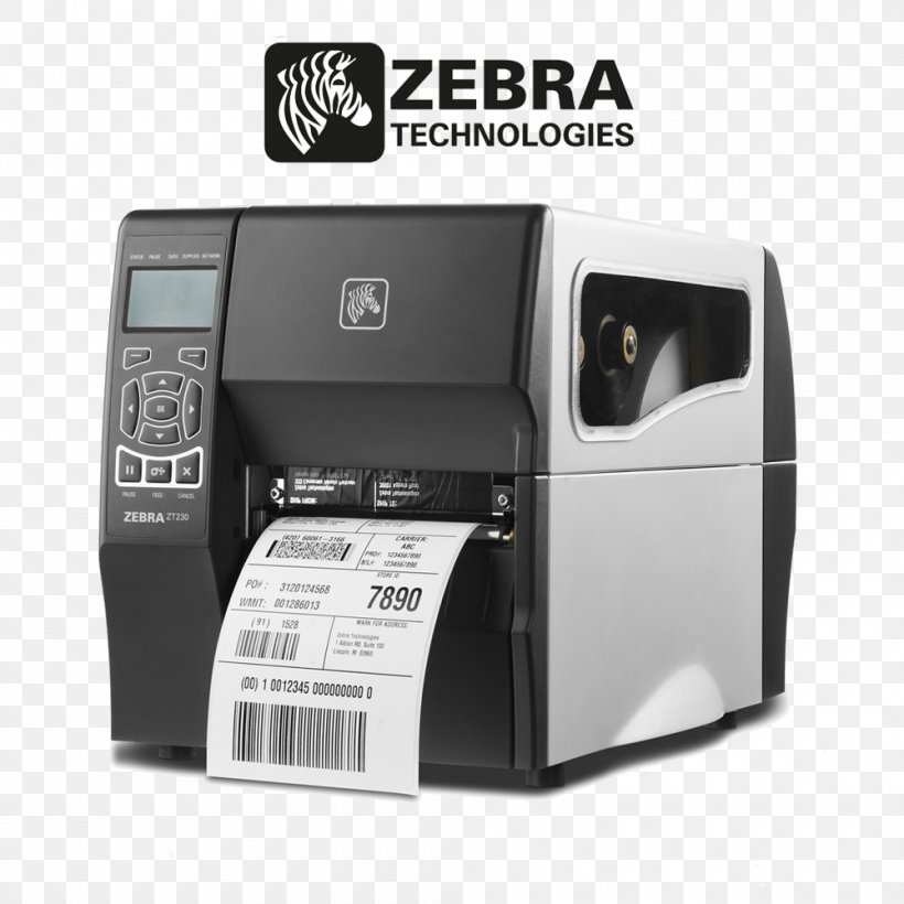 Zebra Technologies Label Printer Barcode Printer Thermal-transfer Printing, PNG, 1000x1000px, Zebra Technologies, Barcode, Barcode Printer, Dots Per Inch, Electronic Device Download Free
